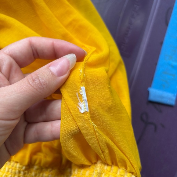 Anthropologie Yellow Strapless Blouse - Picture 6 of 7